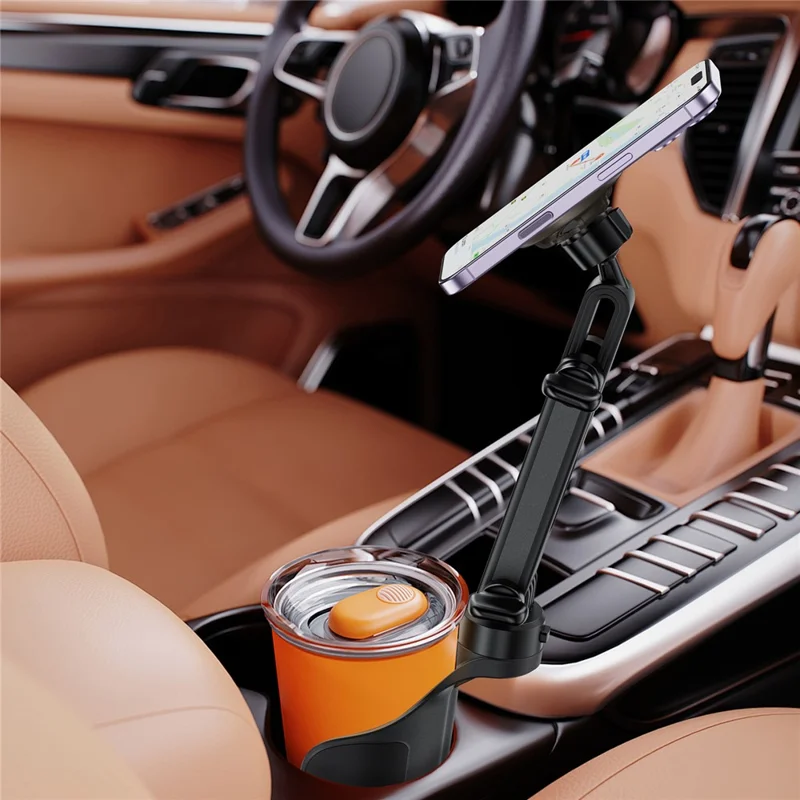 ACEFAST D62 Car Cup Holder Adjustable Angle  /  Length Magnetic Car Phone Stand for 4.7-6.9 inch Phones - Black