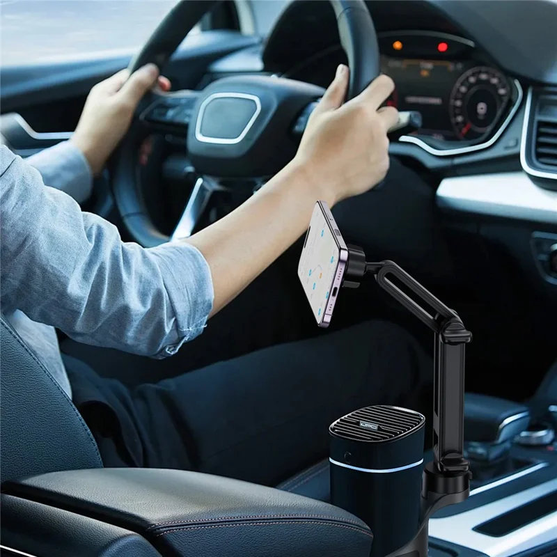 ACEFAST D62 Car Cup Holder Adjustable Angle  /  Length Magnetic Car Phone Stand for 4.7-6.9 inch Phones - Black