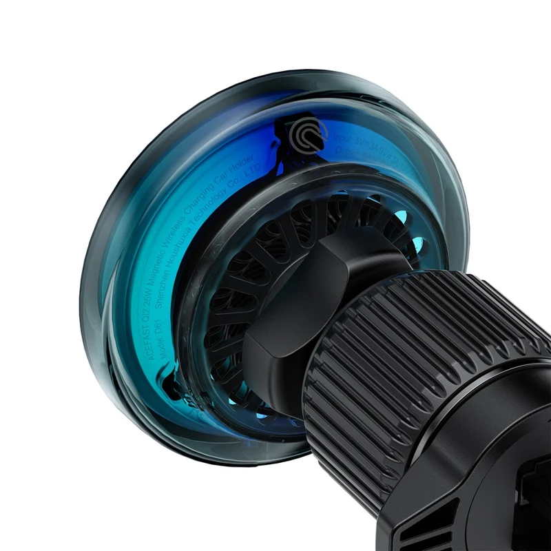 ACEFAST D61 QI2 25W Magnetic Wireless Charging Car Mount Adjustable Car Charging Holder with Cooling Fan - Tarnish