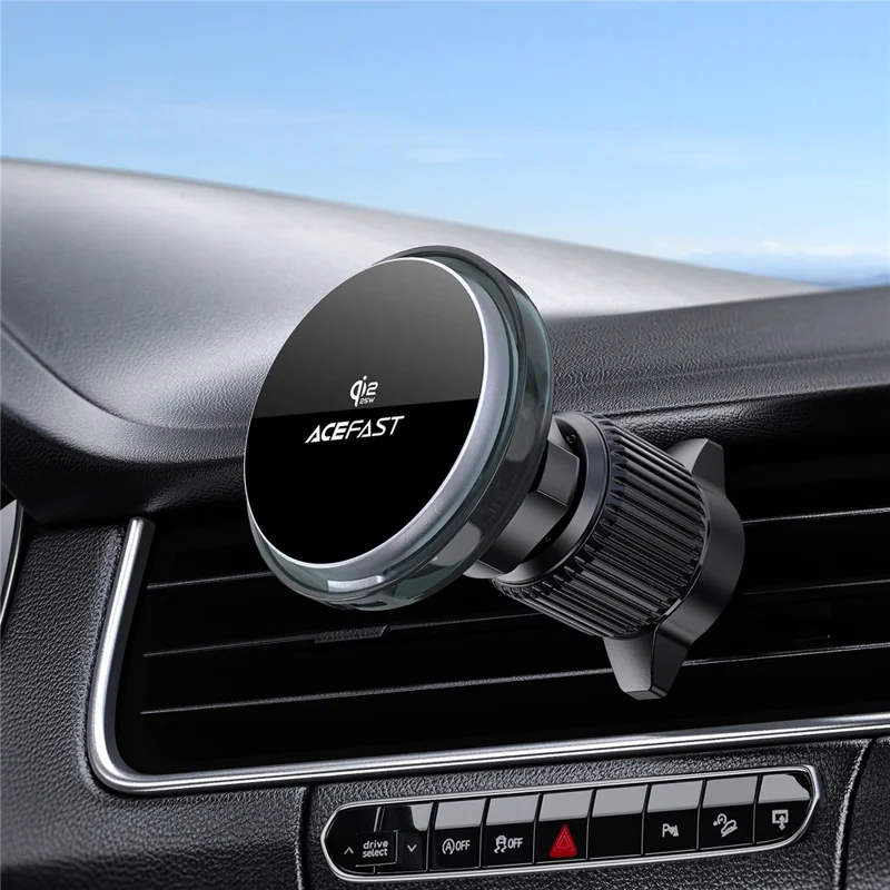 ACEFAST D61 QI2 25W Magnetic Wireless Charging Car Mount Adjustable Car Charging Holder with Cooling Fan - Tarnish
