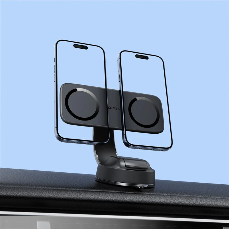 حامل هاتف سيارة مغناطيسي مزدوج ACEFAST D60 لوحة القيادة مركزية قابل للتعديل بزاوية 360 درجة - أسود