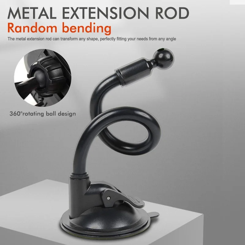 Verstellbarer Saugnapf-Langarmhalter für Armaturenbrett, verstellbarer Gänsehals-Telefon-Tablet-Halter für Windschutzscheibe / Autoinnenraum