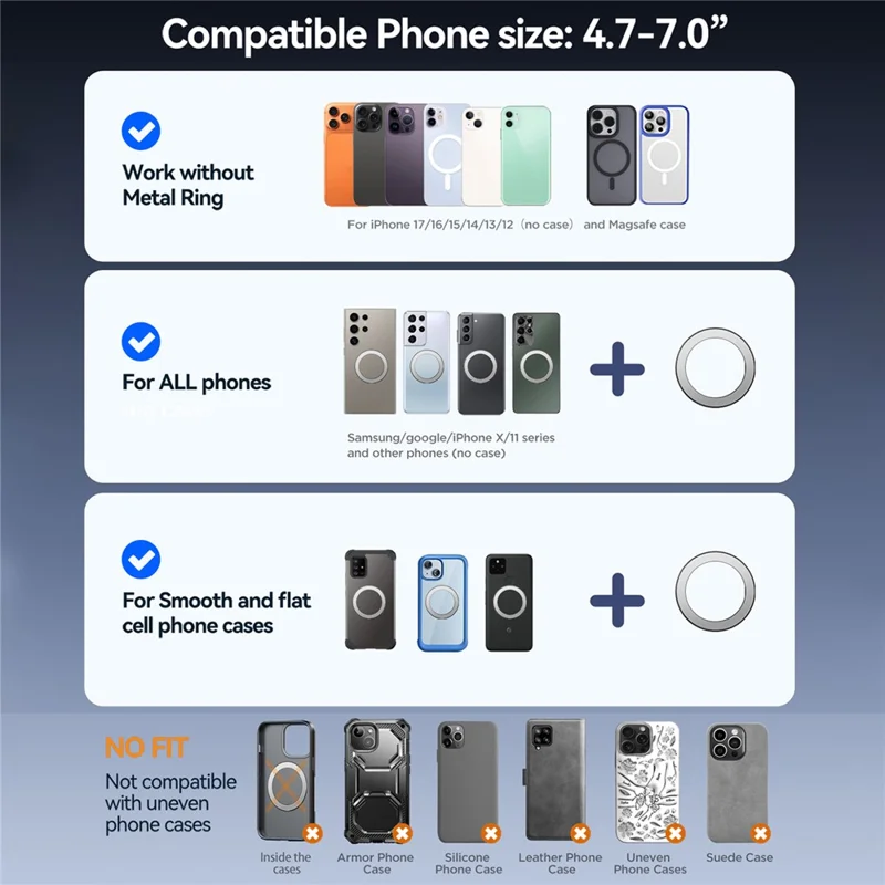 Support Téléphone Aimant Monture Ventilation Voiture JOYROOM JR-ZS345 Support Téléphone Rotatif 360 Degrés