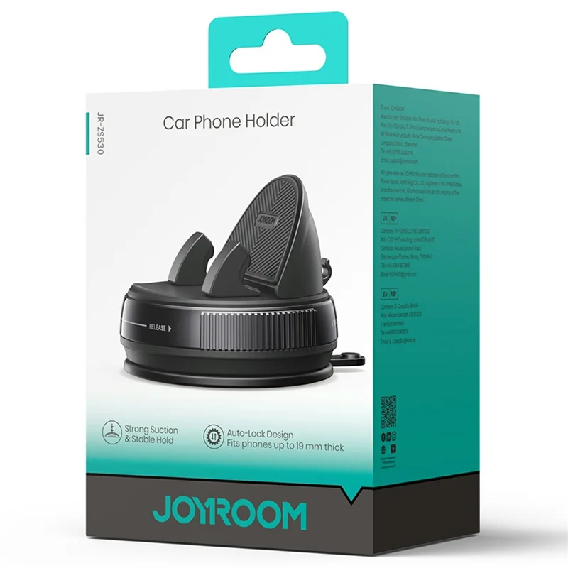 Support de téléphone portable pour voiture JOYROOM JR-ZS530, support avec ventouse nano à verrouillage rotatif, support pour téléphone