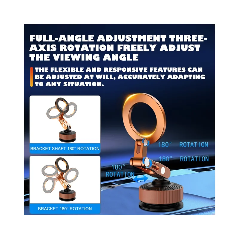 K7 Car Mount Magnetic Phone Holder Vacuum Suction Foldable Navigation Stand for Vehicle Dashboard