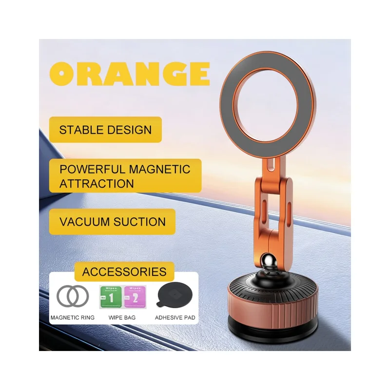 K7 Car Mount Magnetic Phone Holder Vacuum Suction Foldable Navigation Stand for Vehicle Dashboard