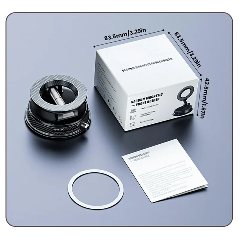 HONNOBE A13 Multi-Functional Vacuum Magnetic Phone Mount 1080° Free Viewing Strong Suction Cup Holder - Black