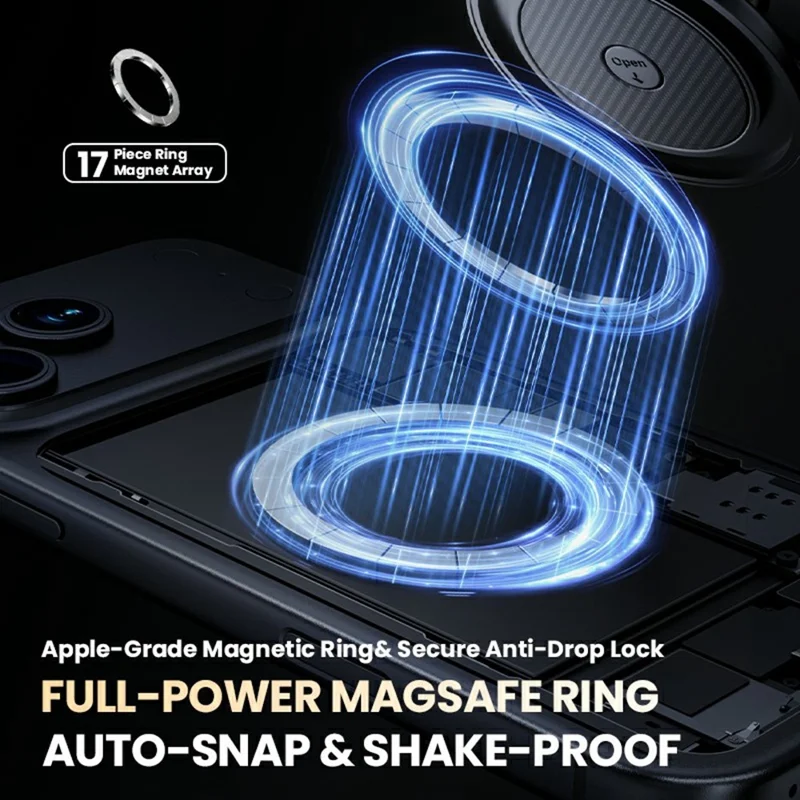 HONNOBE A15 2 in 1 Car Aromatherapy Phone Mount 360° Rotation Vacuum Magnetic Holder with Silicone Suction Cup - Black