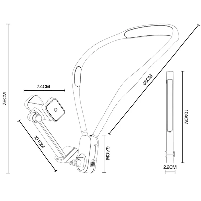 YESIDO C334 360 Degree Rotation Neck Phone Holder Stand Anti-shake Hands-free Neck-mounted Bracket