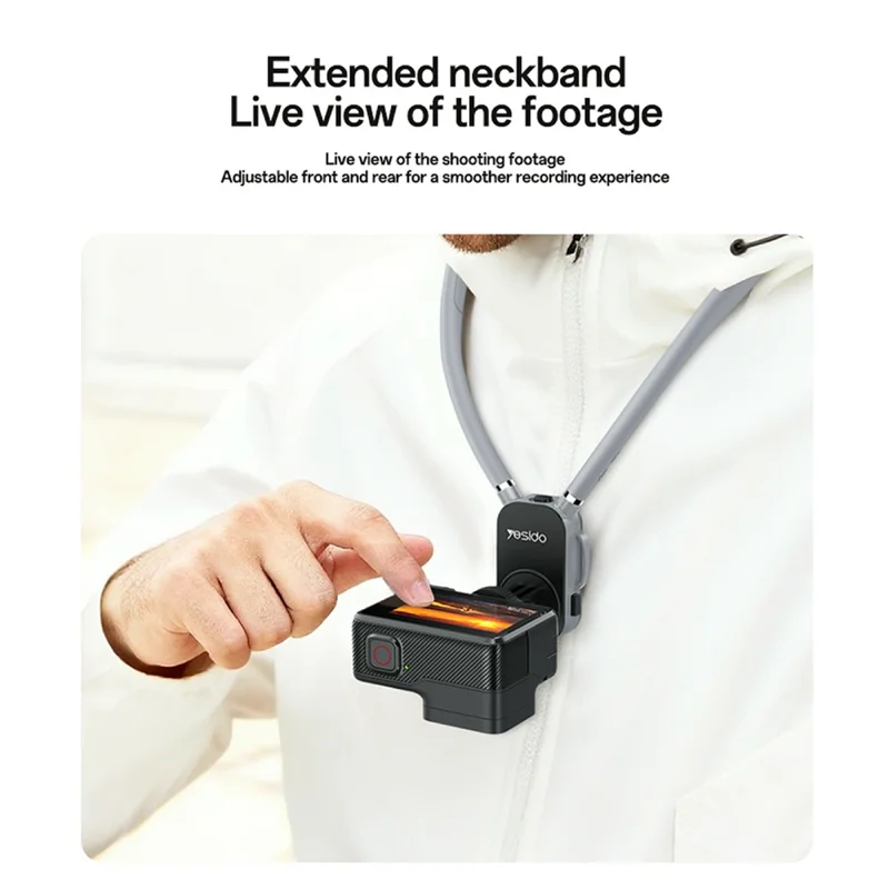 YESIDO C334 360 Degree Rotation Neck Phone Holder Stand Anti-shake Hands-free Neck-mounted Bracket