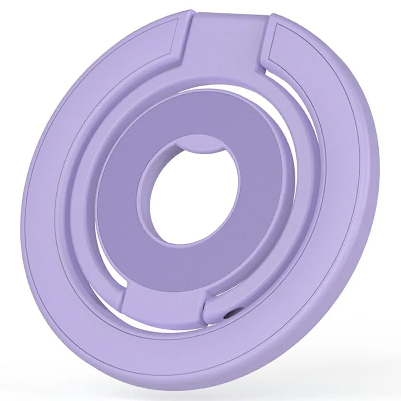 Support magnétique à rotation de 360 degrés, anneau de poignée, pieds repliables, support métallique pour téléphone - Violet