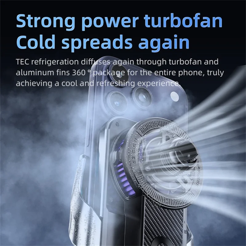 SD35 Smart Semiconductor Cooling Car Phone Holder 15W Fast Wireless Charging Vent Phone Mount with RGB Light - Silver