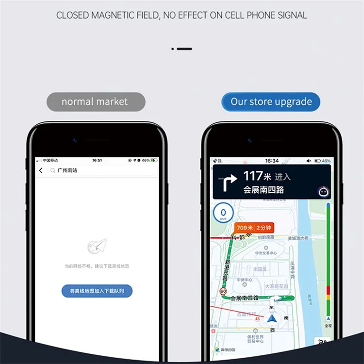 360 Degree Rotating Magnetic Car Dashboard Mobile Phone Holder Folding Cellphone Bracket - Silver