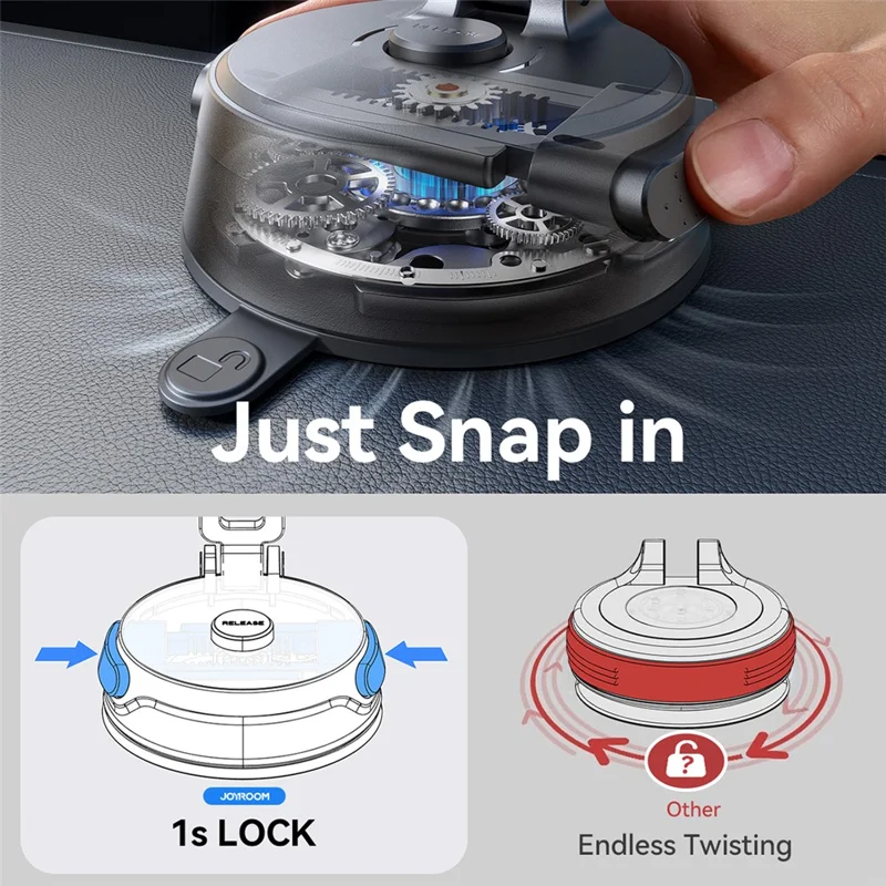 Suporte de Telemóvel para Carro Dobrável Magnético JOYROOM JR-ZS510 com Base de Ventosa - Preto