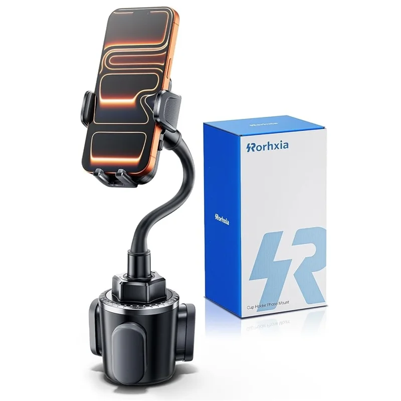 RORHXIA ZS03 Car Cup Holder Phone Mount Stand with Flexible Gooseneck