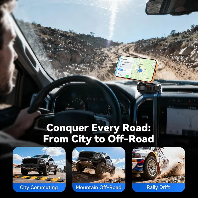 RORHXIA KX04 Car Phone Holder Dashboard Windshield Magnetic Phone Mount 360 Degree Rotation