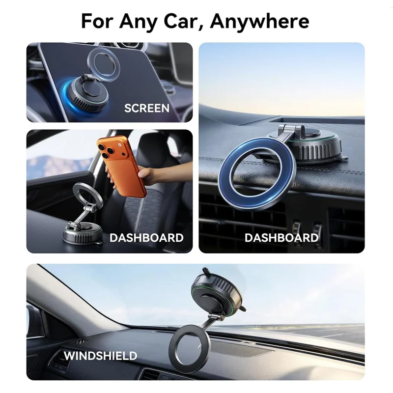 RORHXIA KX04 Car Phone Holder Dashboard Windshield Magnetic Phone Mount 360 Degree Rotation