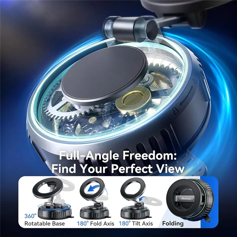 RORHXIA KX04 Car Phone Holder Dashboard Windshield Magnetic Phone Mount 360 Degree Rotation