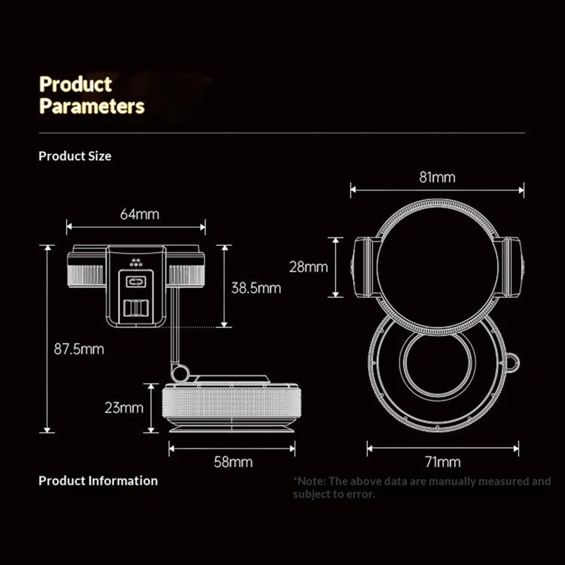 K33A Magnetic Car Phone Mount Holder Strong Vacuum Suction Cup Dashboard Windshield Universal for Navigation - Black