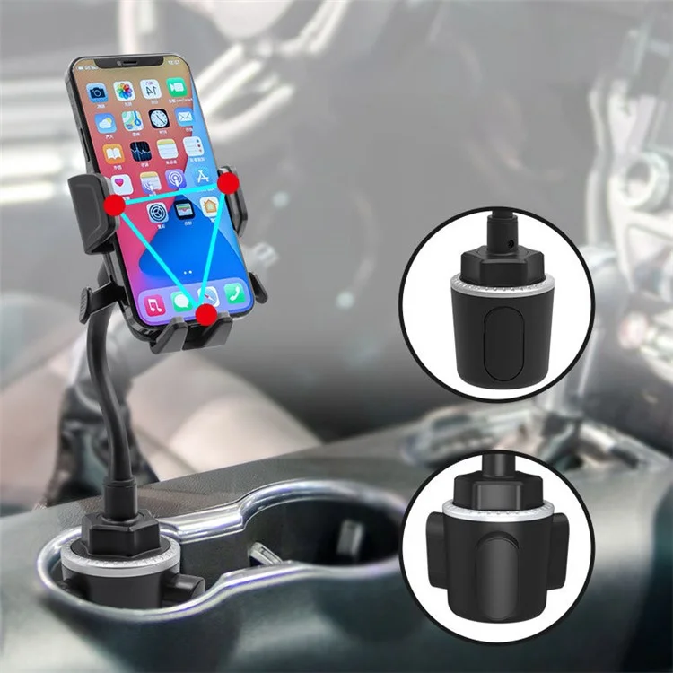 A083+X905 360 Degrees Rotating Flexible Gooseneck Car Cup Holder 3.8-6.8 inch Phone Stand Bracket