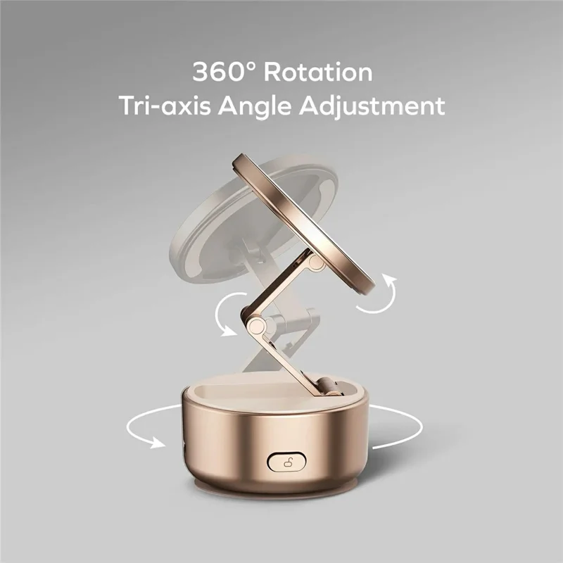 MOMAX KH20 1-Snap Go Electric Magnetic Phone Stand Auto Suction 360° Rotation Tri-Axis Foldable Holder - Black