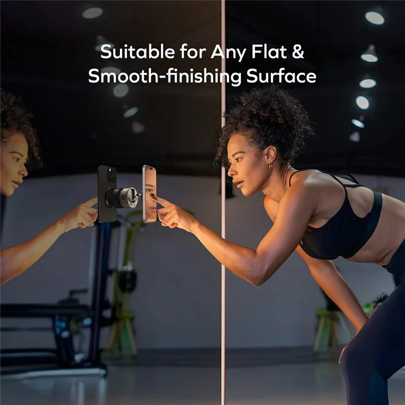 MOMAX KH20 1-Snap Go Electric Magnetic Phone Stand Auto Suction 360° Rotation Tri-Axis Foldable Holder - Black