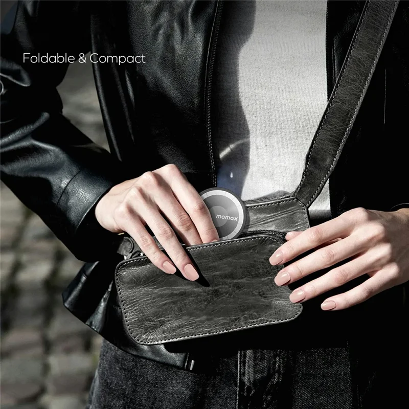 MOMAX KH20 1-Snap Go Electric Magnetic Phone Stand Auto Suction 360° Rotation Tri-Axis Foldable Holder - Black