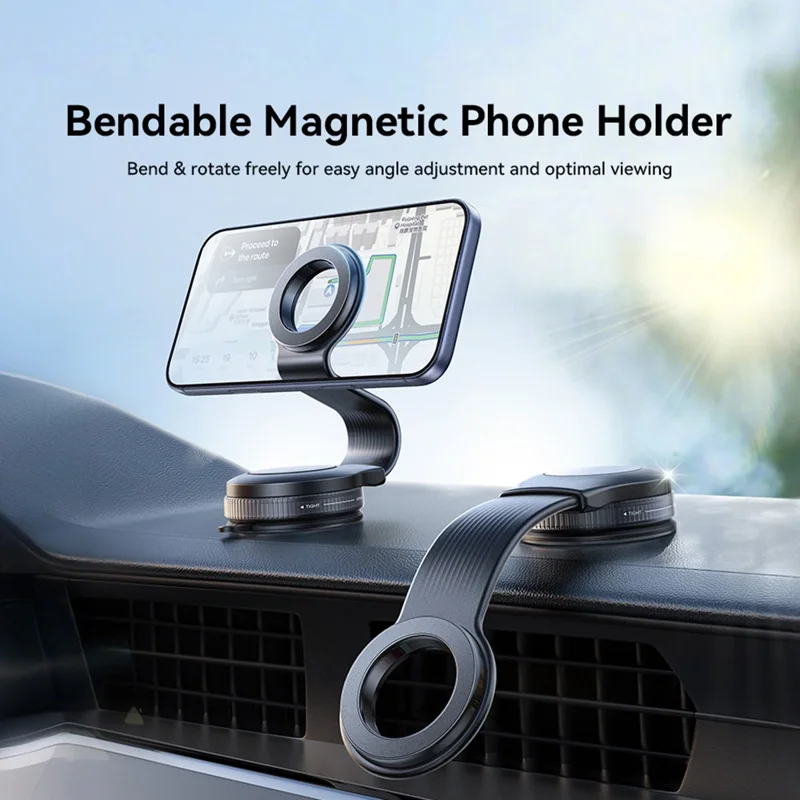 JOYROOM JR-ZS518 Bendable Magnetic Phone Holder Flexible Arm Car Phone Mount for Dashboard Windshield - Black