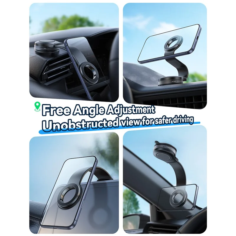 JOYROOM JR-ZS518 Bendable Magnetic Phone Holder Flexible Arm Car Phone Mount for Dashboard Windshield - Black