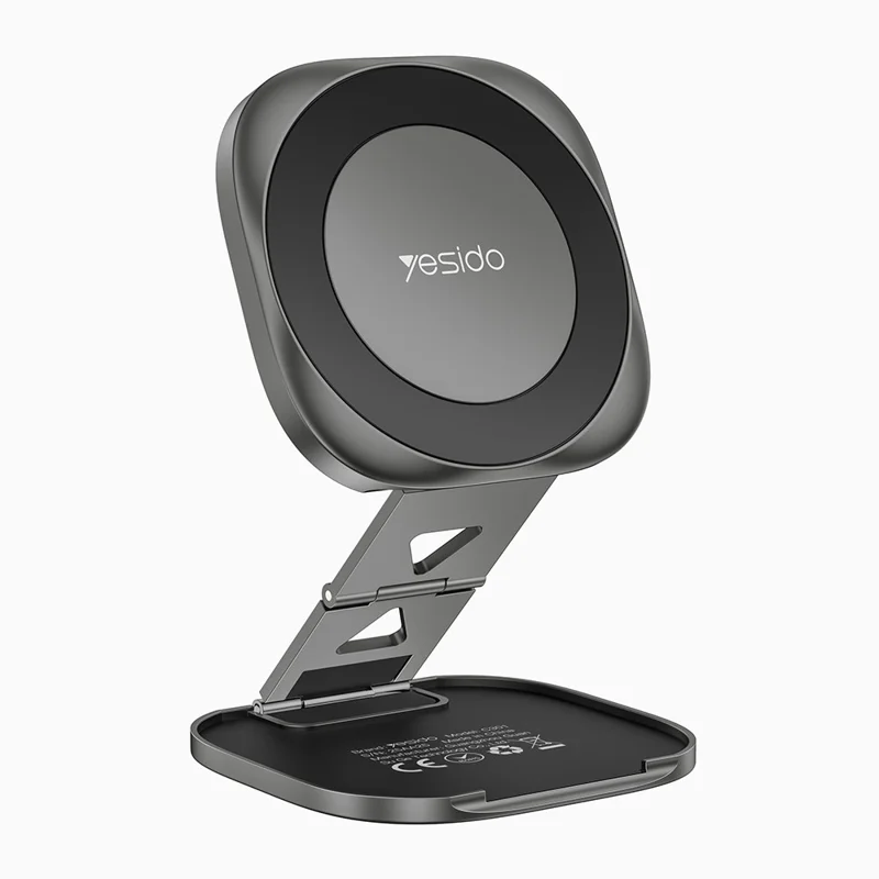 Support Téléphone Magnétique Pliable YESIDO C301 C301 Support de Bureau à Charnière à Amortissement 3 Étapes - Inoxydable