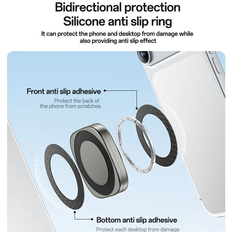 Support Téléphone Magnétique Pliable YESIDO C301 C301 Support de Bureau à Charnière à Amortissement 3 Étapes - Inoxydable