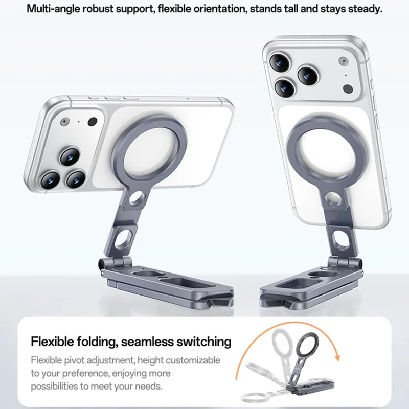 YESIDO C231 Folding Tripod Stand Aluminum Alloy Portable Magnetic Phone Desktop Support Selfie Stick - Tarnish