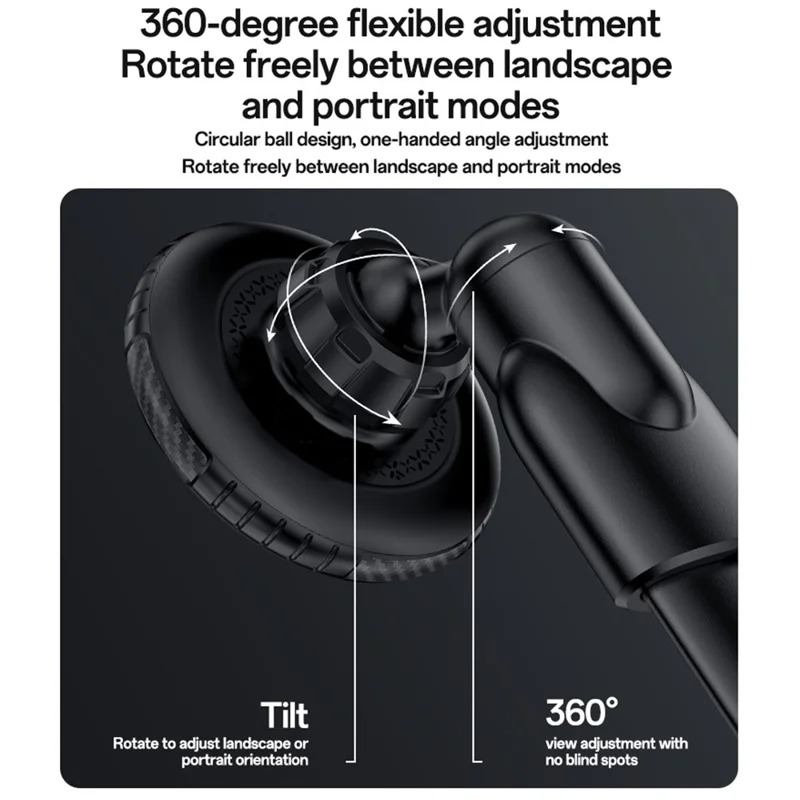 YESIDO C230 Car Cup Holder Phone Mount 360 Degree Rotating Magnetic Cellphone Stand - Black