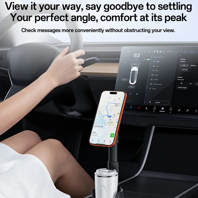 YESIDO C230 Car Cup Holder Phone Mount 360 Degree Rotating Magnetic Cellphone Stand - Black
