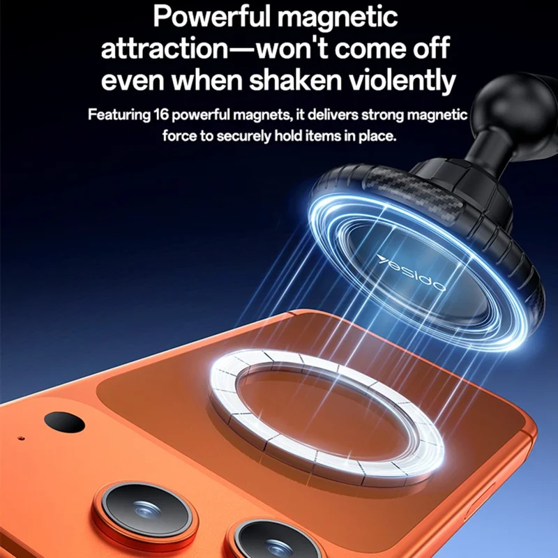 YESIDO C230 Car Cup Holder Phone Mount 360 Degree Rotating Magnetic Cellphone Stand - Black