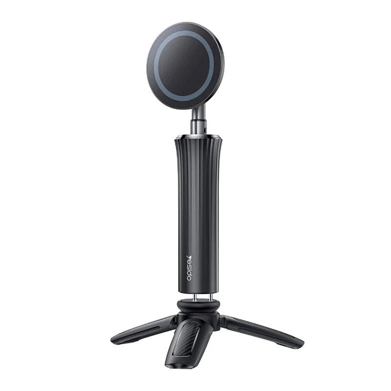 YESIDO C233 Magnetic Phone Tripod Telescopic Clip-on Desktop Holder Stand for Selfie Live Streaming - Black