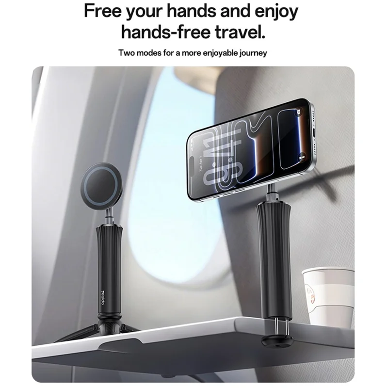 YESIDO C233 Magnetic Phone Tripod Telescopic Clip-on Desktop Holder Stand for Selfie Live Streaming - Black