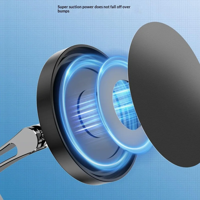 QH-AKD145 Magnetic Car Phone Mount 360 Degree Rotatable Foldable Dashboard Cellphone Stand with Adhesive Base