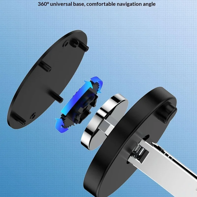 QH-AKD145 Magnetic Car Phone Mount 360 Degree Rotatable Foldable Dashboard Cellphone Stand with Adhesive Base