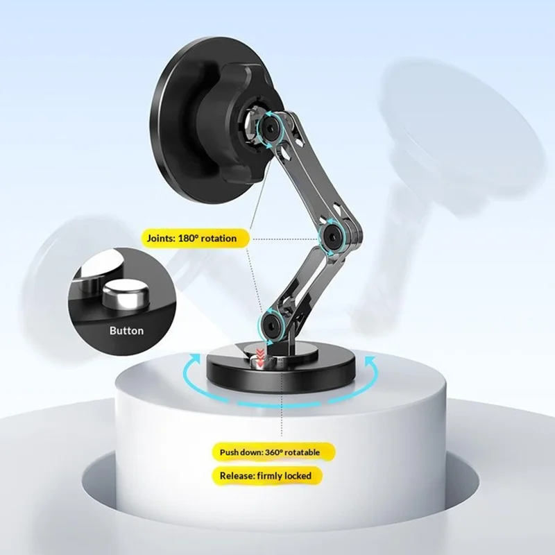 QH-AKD168 Magnetic Wireless Charger Car Phone Mount 15W Fast Charging Dashboard Cellphone Stand with Adhesive Base - Black