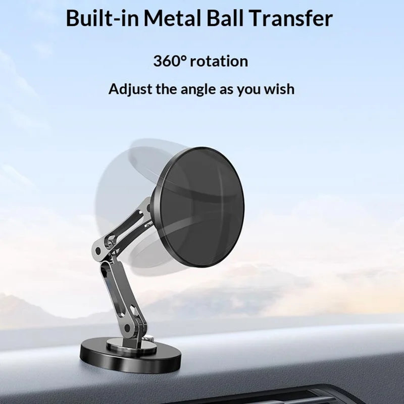 QH-AKD168 Magnetic Wireless Charger Car Phone Mount 15W Fast Charging Dashboard Cellphone Stand with Adhesive Base - Black