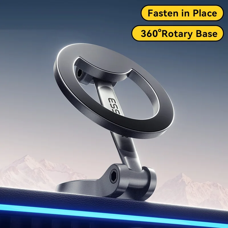 Soporte de Coche Magnético ESSAGER 360 Grados Rotable para Teléfono para Salpicadero y Parabrisas - Gris