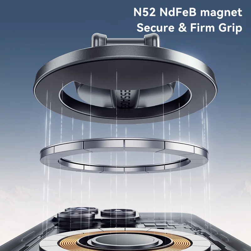 Soporte de Coche Magnético ESSAGER 360 Grados Rotable para Teléfono para Salpicadero y Parabrisas - Gris