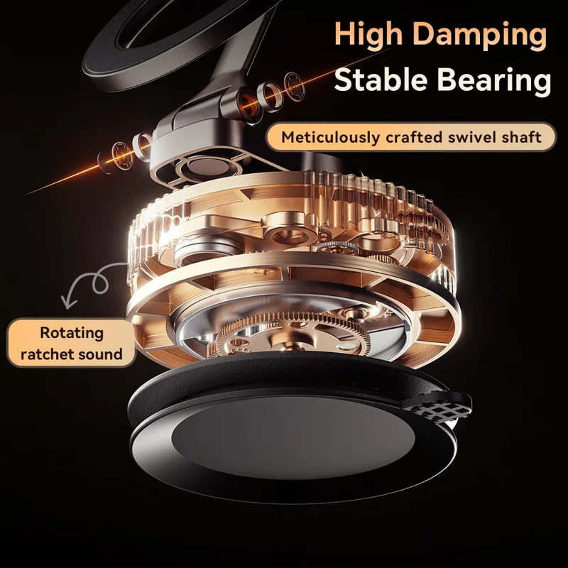 ESSAGER Vacuum Quad-Axle Folding Magnetic Mount N52 Strong Magnet 1080° Adjustable Phone Holder for Car Dashboard