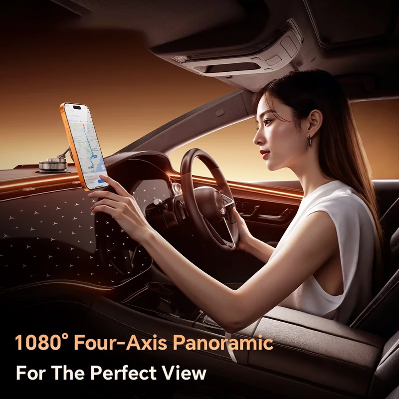 ESSAGER Magnetic Adhesive Car Mount 4-Axis 1080° Rotating Phone Holder for Car Dashboard