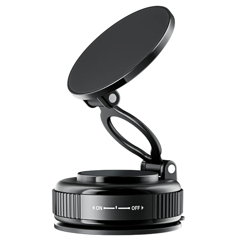 H30 Suction Cup Base Car Phone Holder Foldable Dashboard Windshield Mount Magnetic Cellphone Stand - Black