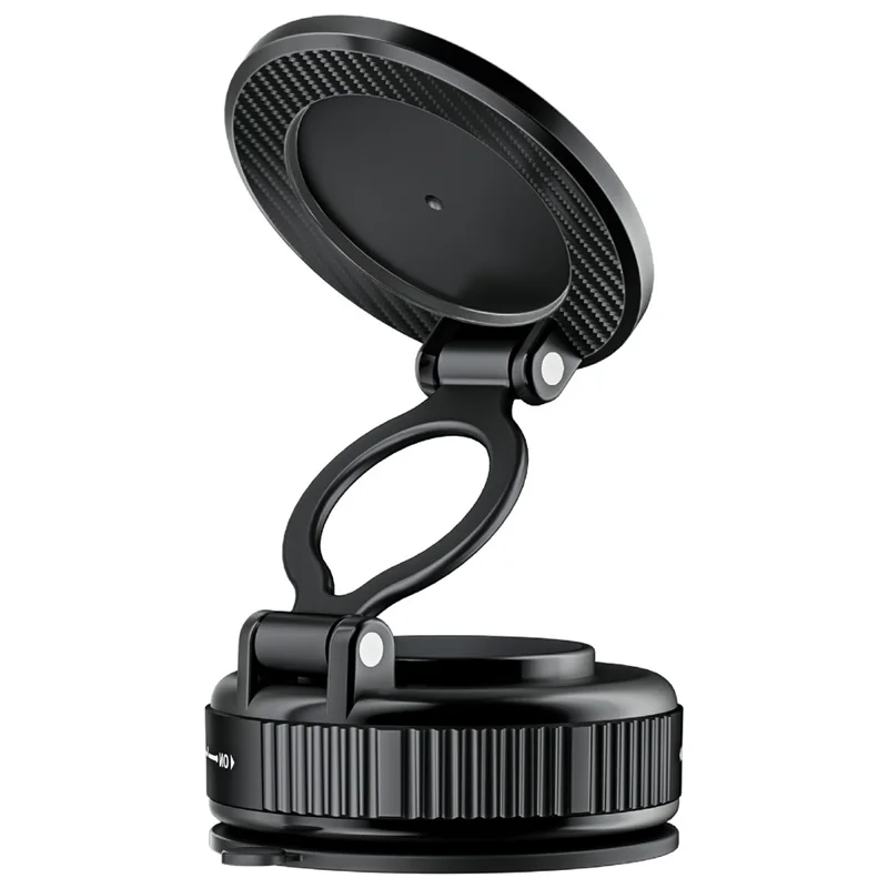 H30 Suction Cup Base Car Phone Holder Foldable Dashboard Windshield Mount Magnetic Cellphone Stand - Black