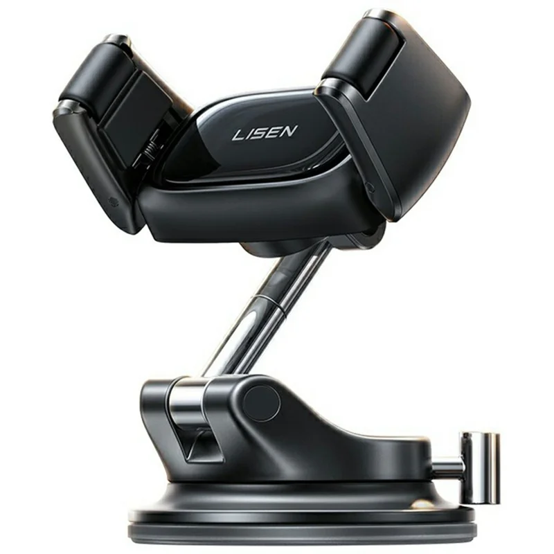 LISEN A609 Car Phone Mount Suction Cup Dashboard Cellphone Holder for 4-7 inch Phones - Black