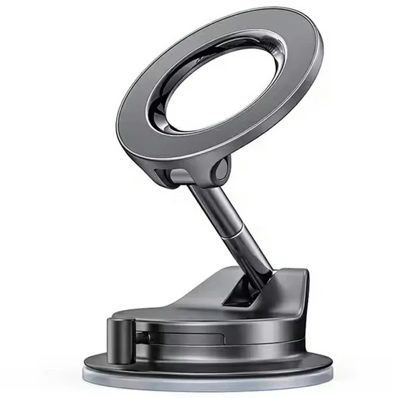 LISEN A609 Magnetyczny uchwyt samochodowy z podświetleniem do deski rozdzielczej i szyby, regulowany stojak na telefon - Czarny