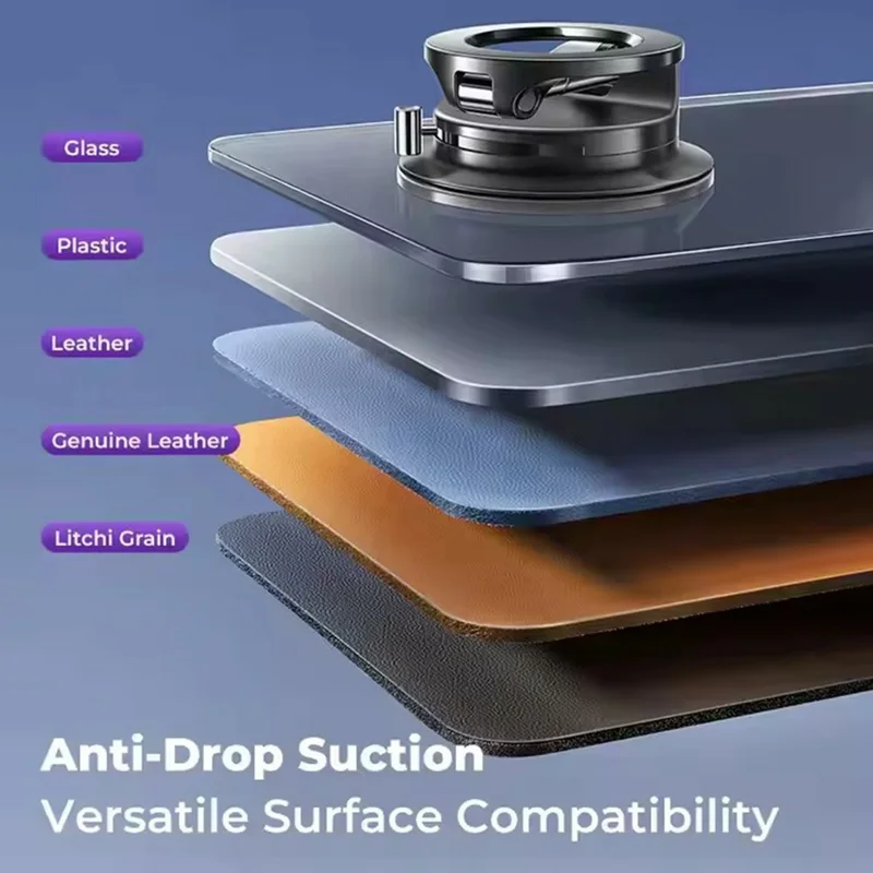 LISEN A609 Magnetyczny uchwyt samochodowy z podświetleniem do deski rozdzielczej i szyby, regulowany stojak na telefon - Czarny